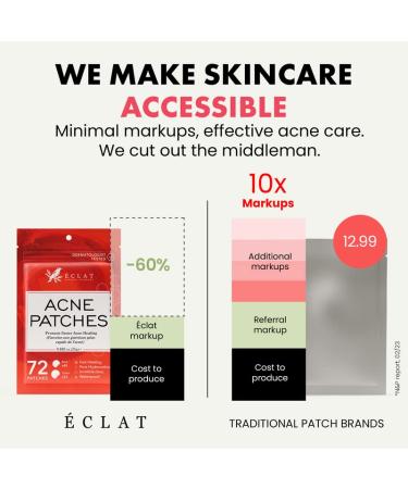 Hydrocolloid Acne Patches - 72 Count | Blemish & Zit Cover | Day & Night Acne Treatment | Invisible Pimple Patch by Eclat - Buy Online on GoSupps.com