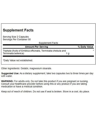 Swanson Triphala Cleanse Detox GI Tract 500mg Capsules - 100 Count - Buy Online on GoSupps.com