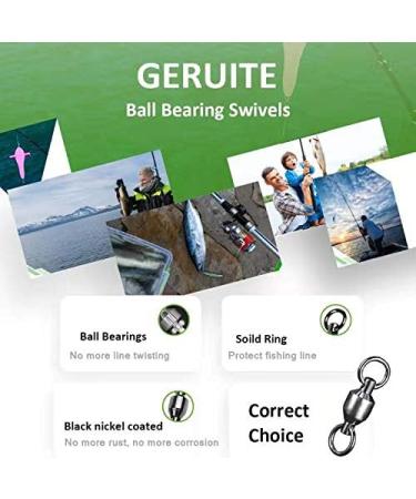 GERUITE High Strength Ball Bearing Swivels, 20 Pack Size 0 (31lb) - Corrosion Resistant Fishing Swivels for Saltwater & Freshwater Fishing - Buy Online on GoSupps.com