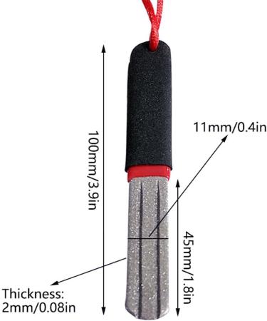 Portable Double-Sided Fish Hook Sharpener - Grindstone Tool for Outdoor Fishing - Red Handle and Hanging Design - Buy Online on GoSupps.com
