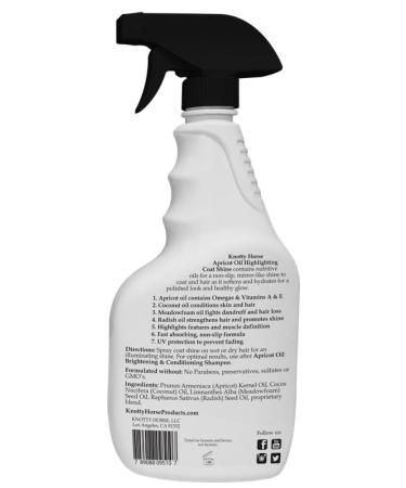 Knotty Horse Apricot Oil Highlighting Coat Shine | Fast Absorbing Non-Slip Formula | 20 oz - Buy Online on GoSupps.com