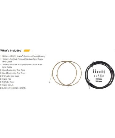 Jagwire Road Pro Brake DIY Cable Kit | Polished Stainless Steel Cables | SRAM/Shimano Compatible | 10 Color Options | Stealth Black - Buy Online on GoSupps.com
