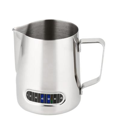 Duety Stainless Steel Milk Frothing Pitcher 600ml(20oz) Milk Frothing Pitcher with Thermometer Espresso Steaming Frothing Cup Milk Latte Art Jug for Espresso Machines and Latte Cappuccino Art Temperature Pulling Cup