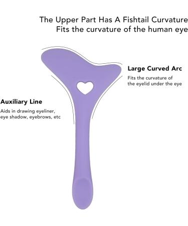 Eye Makeup Auxiliary Guard Tool Reusable Silicone Eye Makeup Aid Tool with Cream Applicator for Women Eyeshadow Mascara Drawing Accessories(Purple) - Buy Online on GoSupps.com