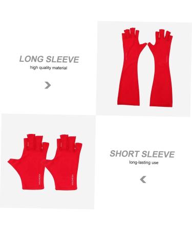 FRCOLOR 2 Pairs nail gloves nail art hand protector fingerless UV glove UV protection gloves Manicures Gloves Driving Gloves Fingerless Glove Shield Glove anti-black polyester Mj03 Dryer 25X9X0.4CM - Buy Online on GoSupps.com