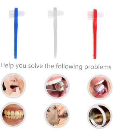 Minkissy 9 STK Double-Sided Toothbrush for Dentures | Prosthesis Cleaning Accessories - Hard Plastic Multi-Layer Design - Buy Online on GoSupps.com
