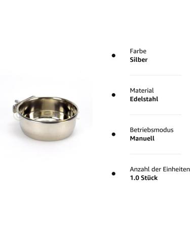 Stainless Steel Hanging Bowl for Birds Rodents & Dogs - 0.60L with Screw Holder - Buy Online on GoSupps.com