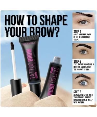 Beliky Girl Tattoo Gel Peel-Off Eyebrow Tint Long-Lasting Complexion Gel Waterproof Transferproof Hard up to 3 days with Stencil & Brush - Buy Online on GoSupps.com