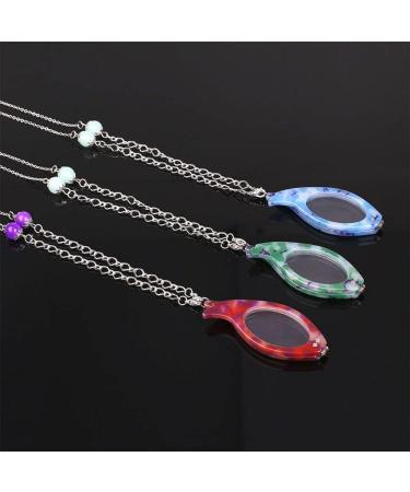 XIGAWAY Foldable Reading Glasses with Necklace & Pendant | Handheld Magnifying Glass | Long Chain | One Size Fabric | Stylish & Functional Eye Care - Buy Online on GoSupps.com