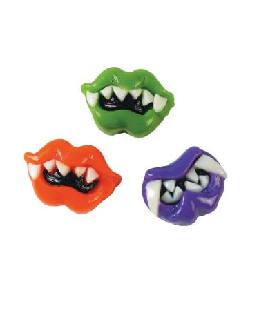 Gummy Monster Teeth and Lips Candy for Halloween (42 Individually wrapped pieces) Vampire, Lizard and Monster Assortment