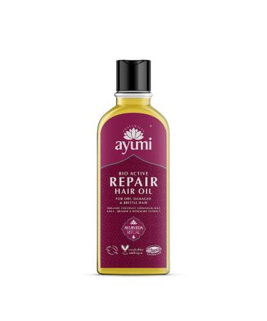 Ayumi Bio Active Repair Hair Oil - Natural Treatment To Hydrate  Repair And Soothe Dry  Damaged  Breaking Frizz  Organic For Men  Women And Kids