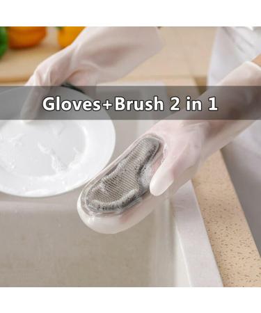 Magic Dish Washing Gloves Silicone Rubber Cleaning Brush Scrubber Kitchen Accessories (Grey) - Buy Online on GoSupps.com