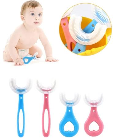 U-Shaped Children's Toothbrush (Blue, 9cm) - Ages 2-6 | Easy Clean for Kids - Buy Online on GoSupps.com