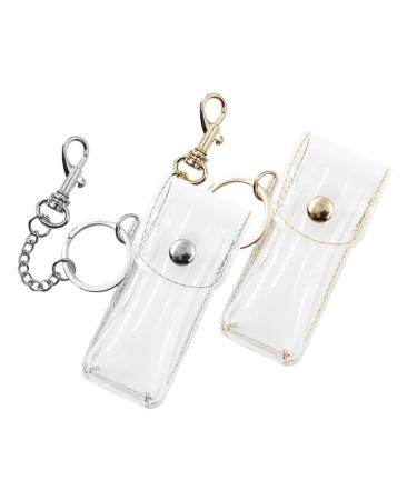 FOYTOKI Lipstick Keychain 2 Lip Gloss Holders PVC Lipstick Case for Easy Access Elegant Look Random Color