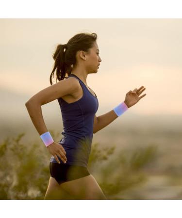 Premium Sport Wrist Bands - Absorbing Nylon Straps for Tennis Basketball & Gymnastics - Soft Thickened Bracelets in Pink & Blue - Buy Online on GoSupps.com