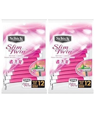 Schick ST2 for Women Sensitive Skin Disposable Razor 12 Count (Pack of 2) White 12 Count (Pack of 2)