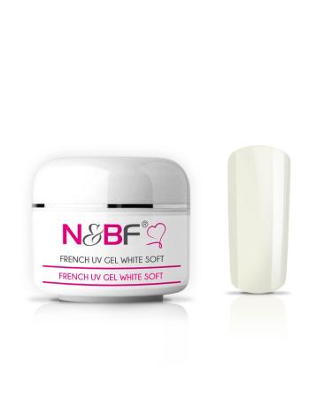 N&BF French UV Gel Soft White/White |15ml high -quality professional French gel white medium viscos for French tips |Professional nail gel for French manicure |Made in EU 15 ml (1 Pack) soft