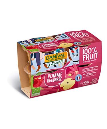 Danival - Organic apple rhubarb puree 4 x 100g - unit