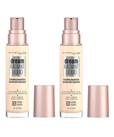Maybelline New York Dream Radiant Liquid Hydrating Foundation Vanilla 05 - Pack of 2 - Buy Online on GoSupps.com