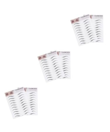 FOMIYES 6 Pcs 3d Eyebrow Stickers Water Proof Template Women's ze001x3pcs Blackx3pcs