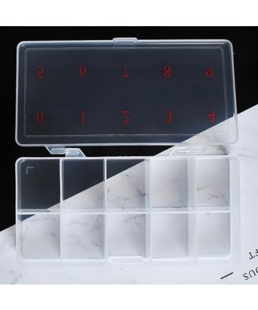 OLACD Grids Tip Box 10 Organizer Art Nail Transparent Reusable Number Empty Clear Nail Plastic Display False Number - Buy Online on GoSupps.com