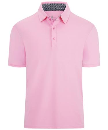 ZITY Golf Polo Shirts for Men Short Sleeve Athletic Tennis T-Shirt 169-pink X-Large