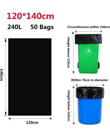 RTBQJ-AT Black Garbage Bags - 240L 50 Extra Large Strong & Durable for Home Garden & Office Use | International Shipping Available - Buy Online on GoSupps.com