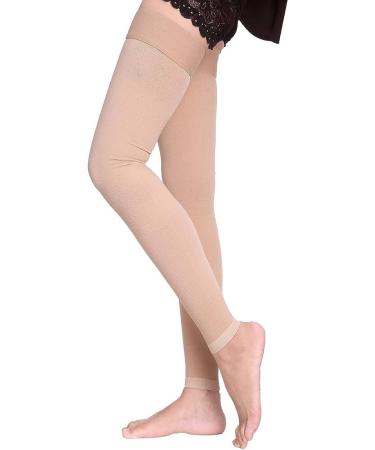 Thigh High Compression Socks 20-30 mmHg for Men & Women - Nude XX-Large - Buy Online on GoSupps.com