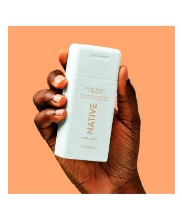 Native Travel Size Body Wash Sweet Peach & Nectar 3 oz (2 Pack)