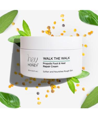 Hey Honey Walk The Walk Bee Propolis Foot & Heel Cream - Callus Remover for Dry Feet with Honey & Urea, 5 Oz - Buy Online on GoSupps.com