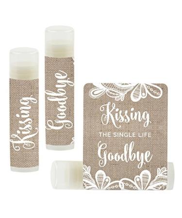 Andaz Press Bridal Shower Bachelorette Party Lip Balm Party Favors Burlap Lace Kissing The Single Life Goodbye 12-Pack
