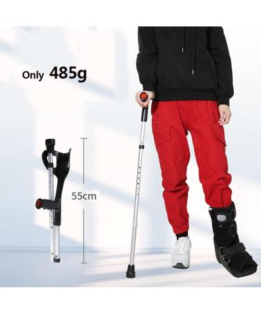Lightweight Walking Forearm Crutches Foldable Aluminum Crutches for Adults Portable Travel Cane(Silver) (Color : 1 Unit) Anniversary Lucky Star - Buy Online on GoSupps.com