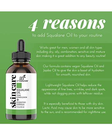 Artnaturals Squalane Oil 1 fl oz - Hydrating & Lightweight Facial Oil for All Skin Types - Buy Online on GoSupps.com
