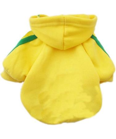 Ducomi Hood Dogs Sweatshirt - 100% Cotton Small Dog Sweater Monochrome Coat Warm Clothes for All Breeds & Sizes XS to 9XL - Yellow (S) - Buy Online on GoSupps.com