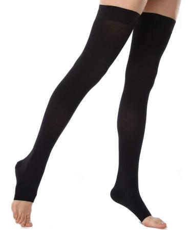 PEDIMEND Open Toe Thigh High Compression Stockings (2PAIR - 4PCS) | Gradient Compression with Silicone Band | Reduce Varicose Veins Promote Blood Circulation | UNISEX | Foot Care 2 Count (Pack of 1) Black - Buy Online on GoSupps.com