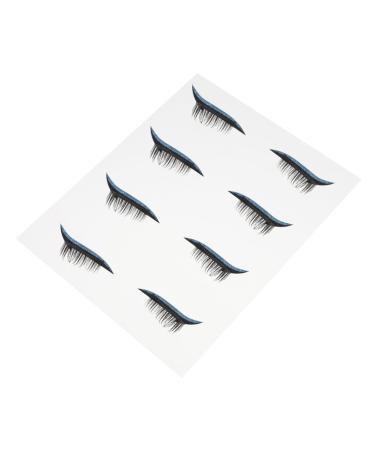 Mipcase 4 Pairs False Eyelashes Eye Makeup Sticker Stickers Glitter Eyeliner Eye Line Sticker Glitter Powder 4x1.5cm Blue