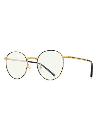 Pure Titanium Anti Blue Light Blocking Glasses For Women And Men Retro Oval Eyewear Gold Black XDD996