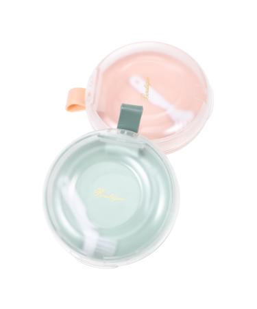 Gleavi 2 pieces of prosthesis storage box container with lid organizer with lid travel container Artificial teeth box retainer cleaning case truck wraps.