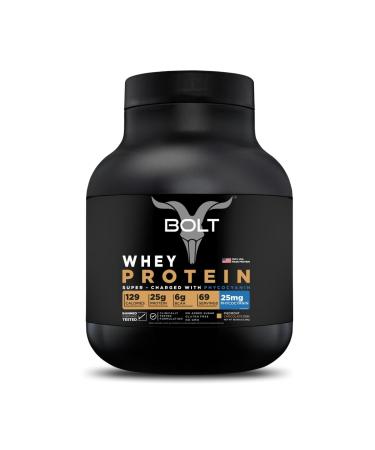 Bolt Whey Protein Powder | with Superfood Phycocyanin | Muscle Building & Recovery with Bone Health | 25g Protein 6g BCAA Per Serving | 5LB/80oz 69 Servings | Piedmont Chocolate Piedmont Chocolate 5 Pound / 80 Ounce