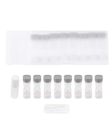Heallily 8 piece contact lens case compact eye contact case lens container owner eye lens boxing cosmetic contact case box eye care kit for travel gray