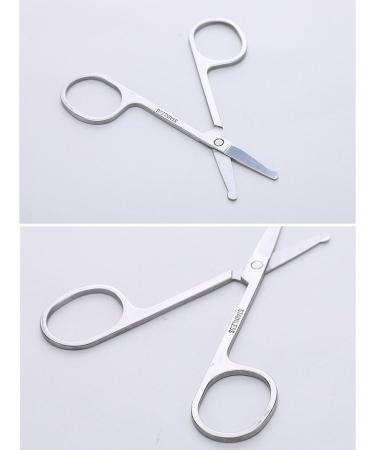 1PCS Silver Polished Stainless Steel Rounded Tip Personal Care Scissor Nose Ear Hair Trimmers Beard Hair Remover Removing Tools Makeup Accessories for Men and Women - Buy Online on GoSupps.com