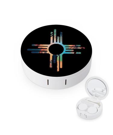 Cross Symbol Contact Lens Case Travel Portable Travel Contact Lens Box with Mirror