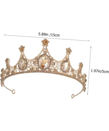 Beatifufu Crown Bridal Hair Accessories Wedding Hair Accessories Rhinestone Hair Accessories 15X15CM Golden - Buy Online on GoSupps.com