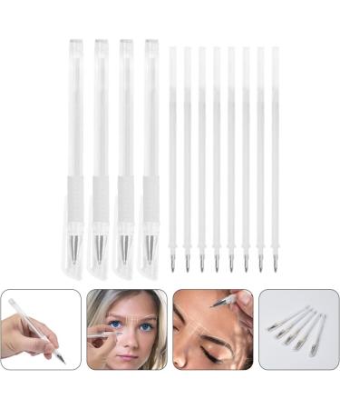 DECHOUS Stylo Tatouage Blanc 12 Pi ces 4 Stylos et 8 Recharges Pointe Fine Imperm able pour Cartographie Sourcils et L vres Usage Professionnel Outil de Maquillage pour Tatouage - Buy Online on GoSupps.com