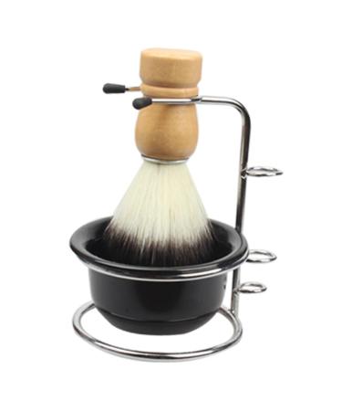 Magiclulu 1 set of razor foam skiing men suit shaving brushes and bowl razor apparatus tablecloth clips Razor brushes bathroom shaving shell portable shaving black 12x8.5cm