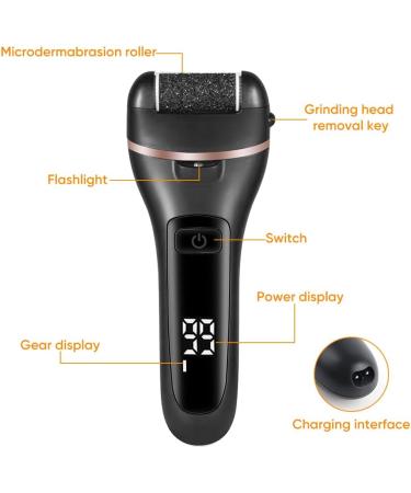 Premium Electric Foot Callus Remover Kit - 18 Pieces for Smooth Feet | Electric Pedicure Dead Skin & Callous Remover Tool (Black - Buy Online on GoSupps.com