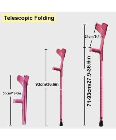 Aluminum Forearm Crutches Lightweight Non-Slip Crutches for Adults Height Adjustable Folding Crutches for Walking Balanced Walker Medical Mobility Accessories Decorate Lucky Star Black - Buy Online on GoSupps.com
