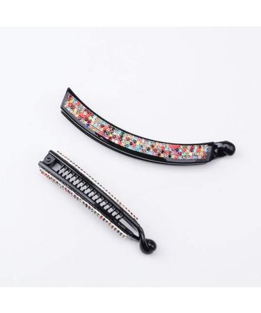 Minkissy Large Banana Hair Clips for Women | Colorful Acrylic Rhinestone Hairpin & Crystal Buckle Hair Clip - Buy Online on GoSupps.com