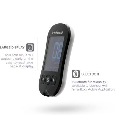 KetoSens Blood Ketone Monitoring Starter Kit with Bluetooth | Ideal for Keto Diet | Includes Meter, 10 Test Strips, Control Solution, Lancing Device, Lancets & Travel Case - Buy Online on GoSupps.com