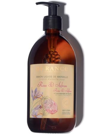 Durance Rose & Saffron Marseille Liquid Soap 500ml Paraben-Free Hand & Body Wash With Olive Oil & Red Rice Extract Vegan Friendly Shower Gel - Buy Online on GoSupps.com